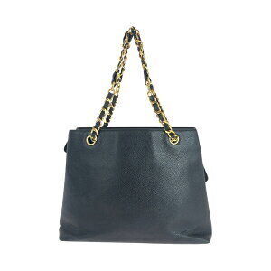 Chanel leather bag Mark black chain shoulder Coco tote